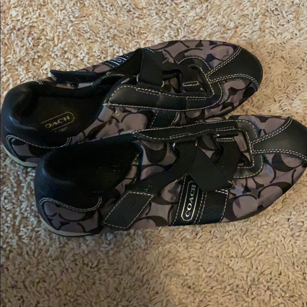 Black Coach Velcro sneakers